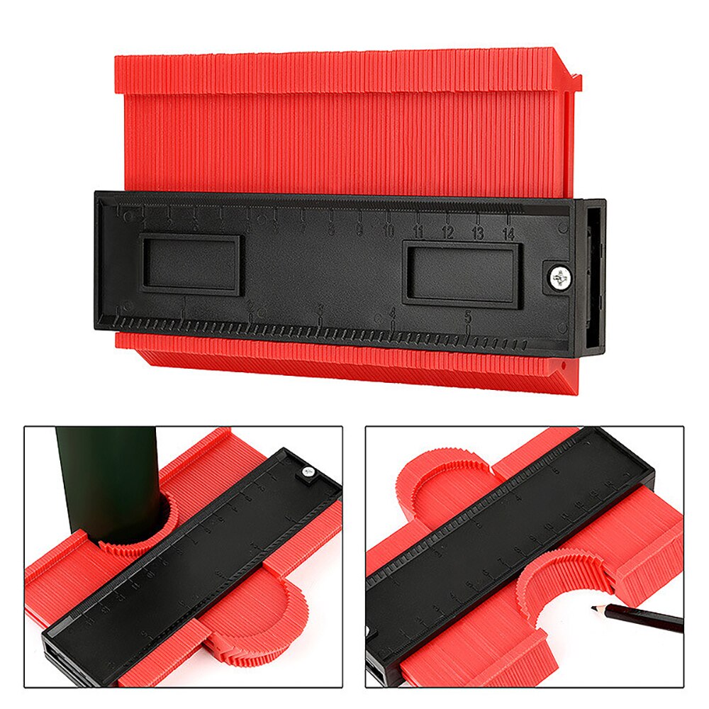 12/14/25cm Profile Gauge Contour Gauges Multi-Functio Template Measuring Tool Gauge Profile Measure Plastic Shape Tool