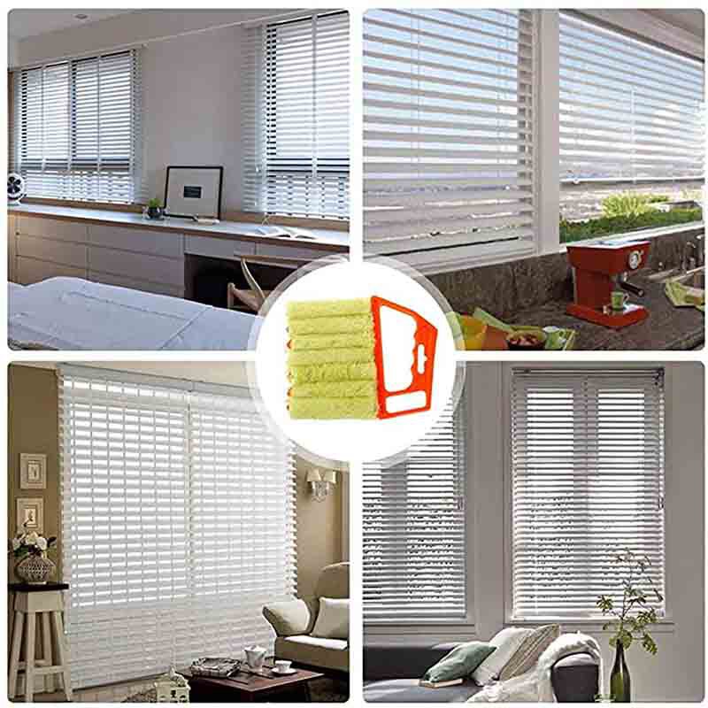 Household Window Blind Cleaning Tools Detachable Shutters Duster Brush with 7 Microfiber Sleeves for Air Conditioner Vent Outlet