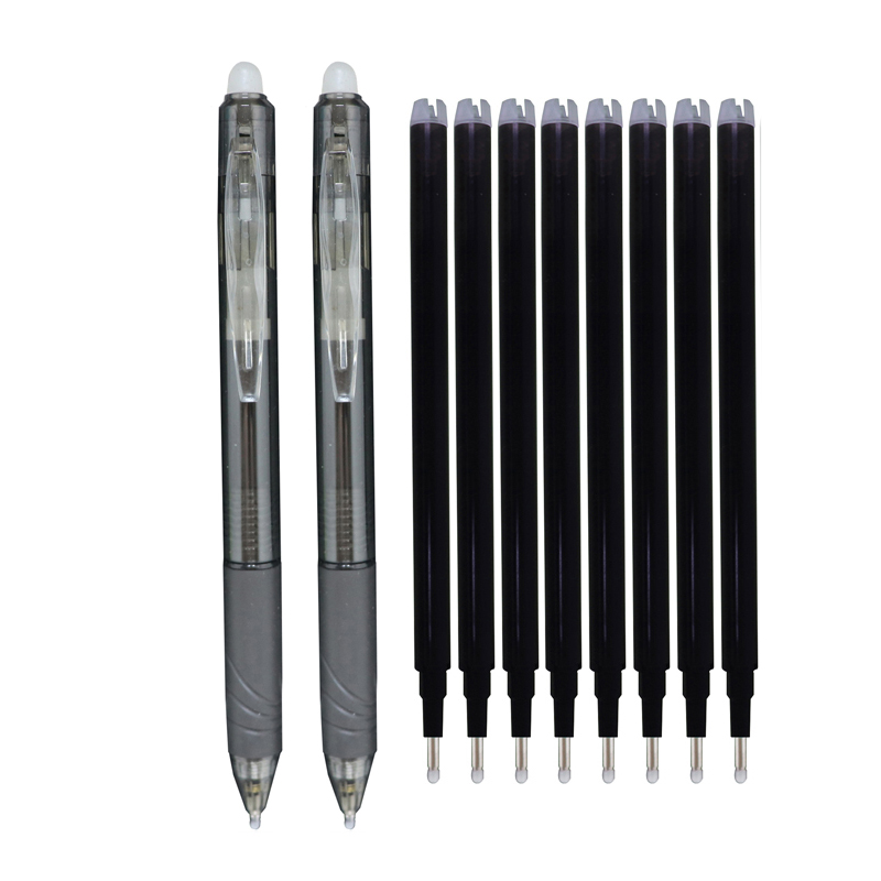 10pcs/lot 0.5mm Magic Erasable Pen Press Gel Pen Set Washable Handle Pen Refill Rod Blue/Black Ink School Writing Stationery: Red