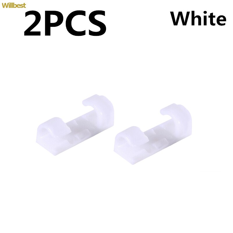 2/ 20 Wire Cable Management Organizer Desktop &amp; Workstation Cord Clips Management Holder Data Telephone Line Cable Winder Sleeve: White-2PCS