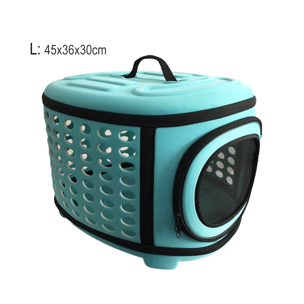 Torba transportowa dla psa i kota w jednolitym kolorze, składana, torba podróżna eva, przenośna torba na ramię dla małych psów i szczeniąt, robić noszenia na zewnątrz, mała: L-świeży niebieski