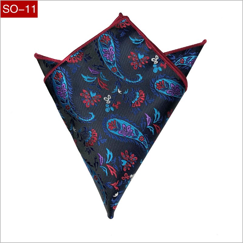 Heren zakdoek luxe jacquard stropdas voor heren paisley pochet handdoek zakdoeken 26.5cm volledige jurk accessoires: Zy-so -11