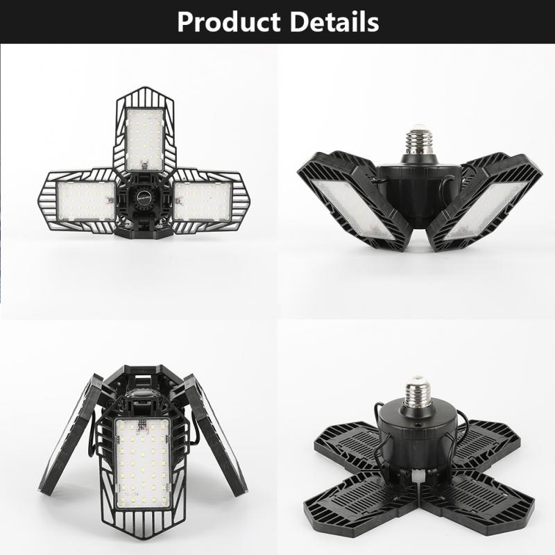 1Pcs 60W LED Garage Light Deformable Ceiling Light Indoor For Garage Workshop Light Industrial Lighting