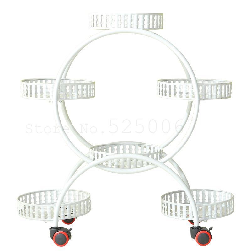 Żelazny stojak na kwiaty wielowarstwowy kwiat półka kryty przestrzeni miejsca zielony rozwalać się balkon stojak robić salonu z kołem wieszak na garnki