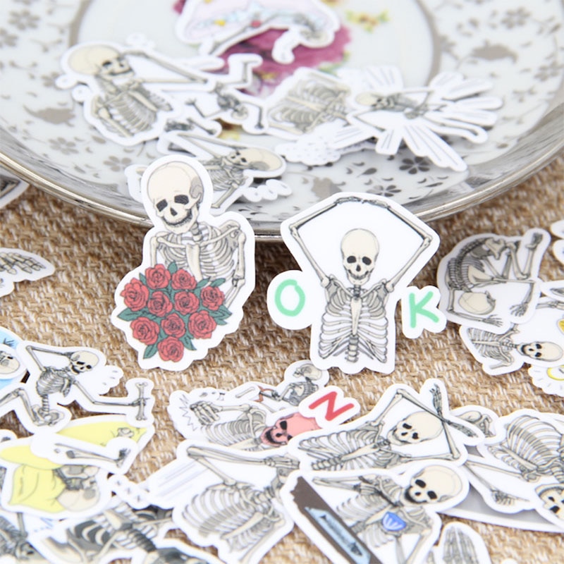 Cute funny stickers skull expression scrapbook label diary production / card making happy plan decoration