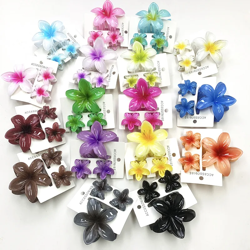 3 unids/set dulce flor colroful gradiente garras para el cabello Cola de Caballo Cip abrazadera pasadores horquillas para mujeres chica accesorios para el cabello de playa