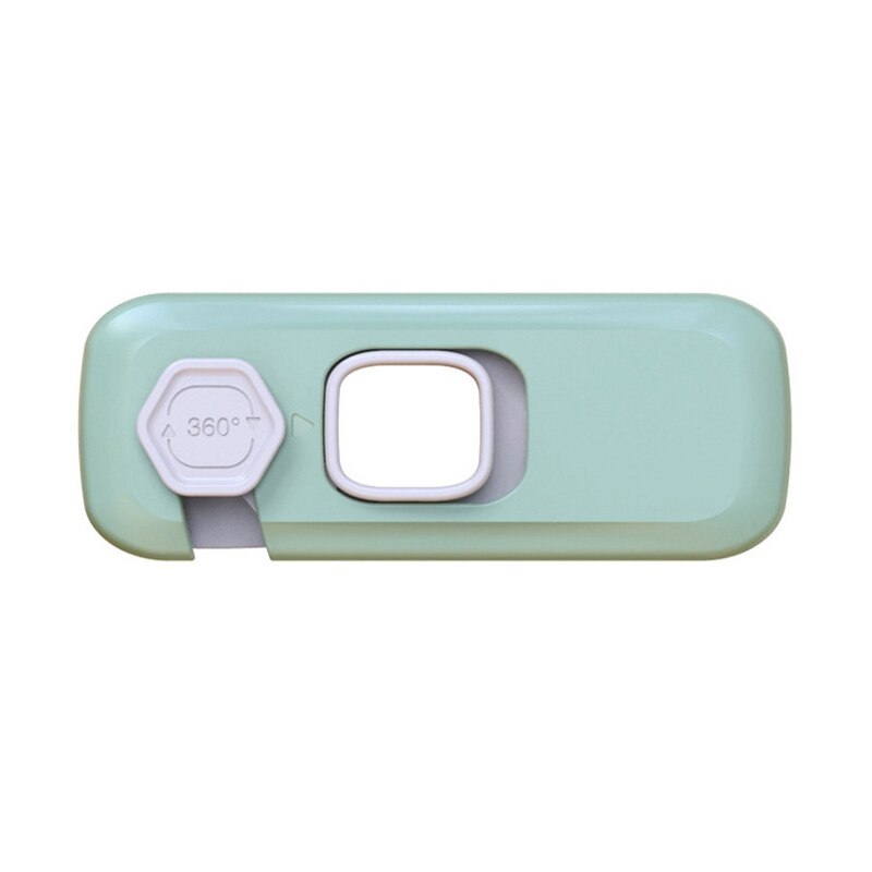 Children Security Protector Kids Drawer Safety Locks Baby Care Multi-function Door Lever Lock Child Cupboard Cabinet Door Lock: Green