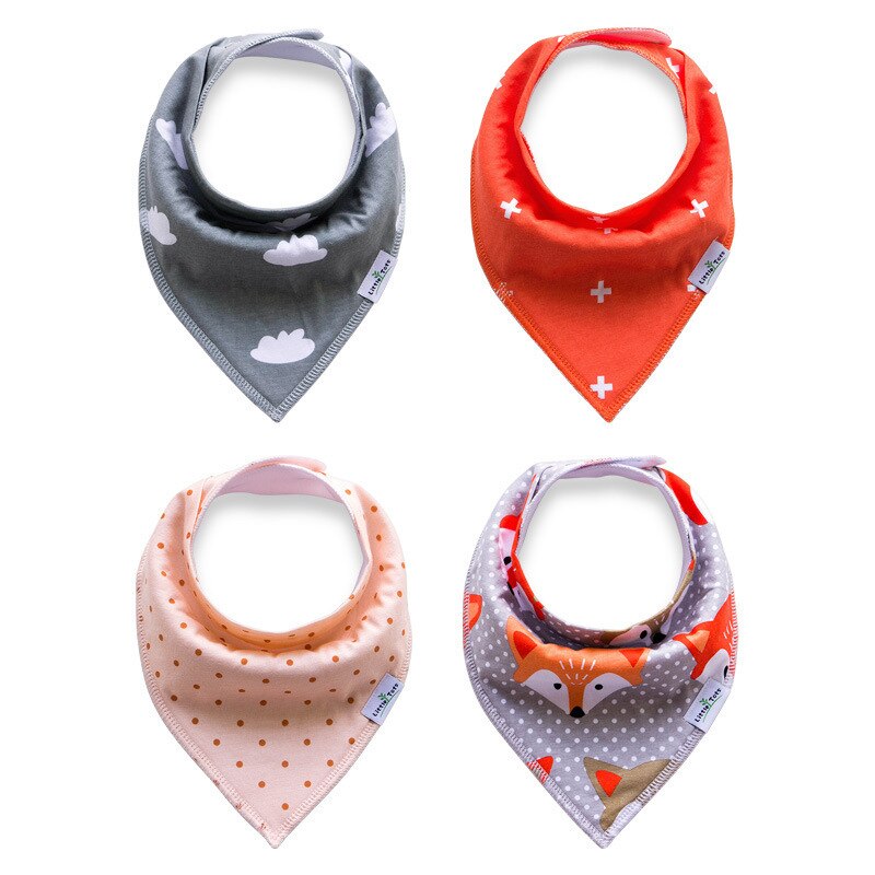 Baby Triangle A Piece Of Cloth Pure Cotton Double-deck Saliva A Piece Of Cloth Bib 4 Paper Dress Baby Bib Ins K1