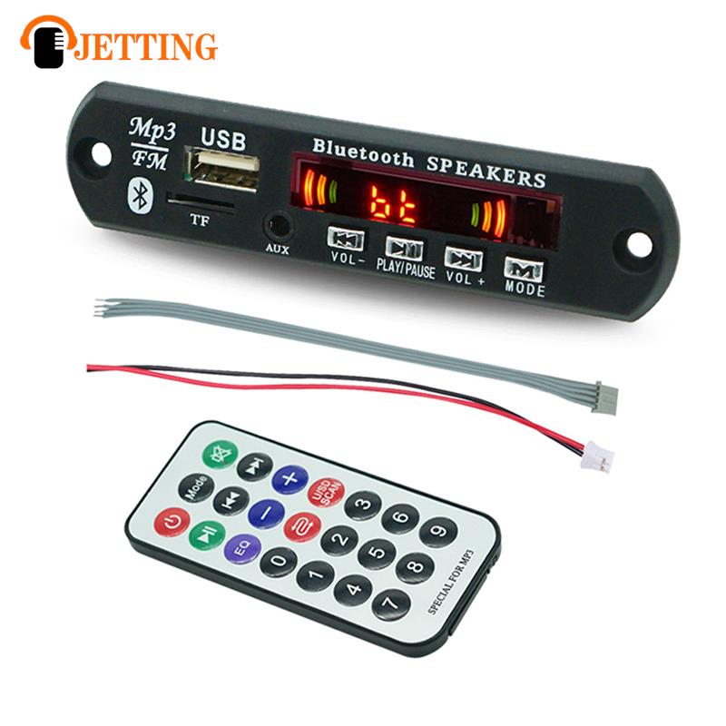 Placa decodificadora de carro sem fio com controle remoto, tela colorida, MP3 Player, WMA, áudio, USB, TF, rádio FM, Bluetooth 5.0, 9V-12V