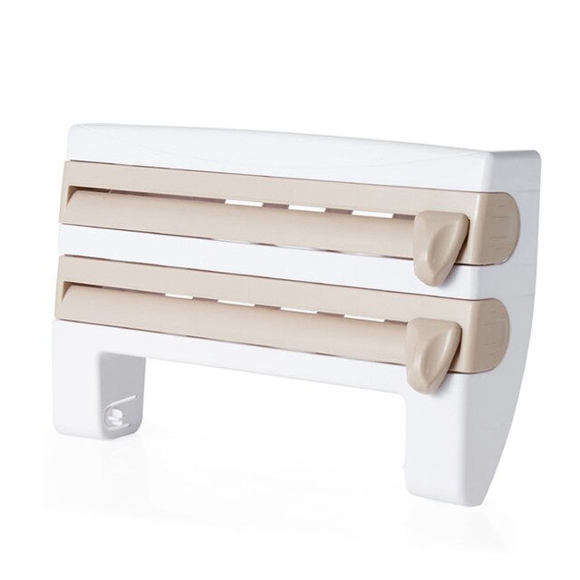 Kitchen paper holder aluminum foil cutter dispenser cutting plastic wrap kitchen storage rack shelf wall-mounted bracket: 2