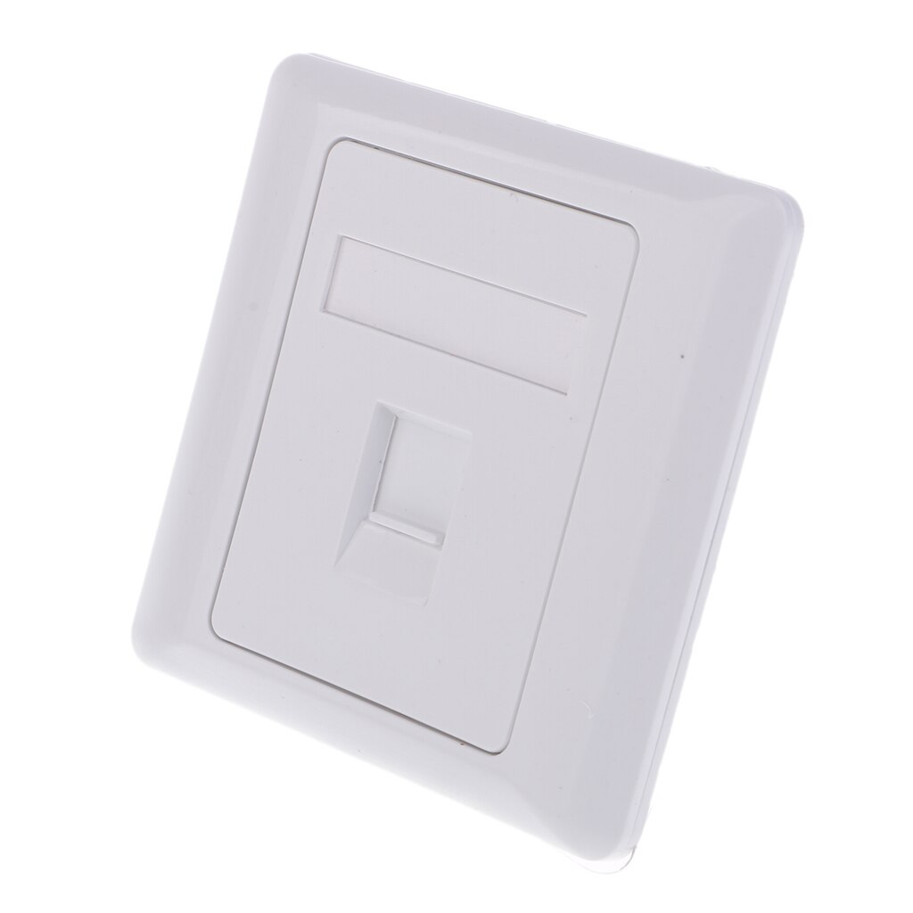 Rj45 -stikdåse enkeltports vægudtag ansigt over netværk ethernet top