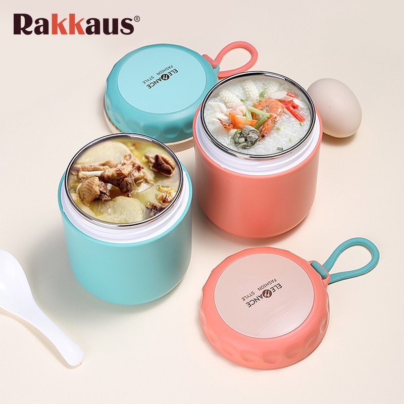 304 Stainless Steel Insulated Lunch Box Soup Holder Portable Food Container For Picnic School Office Handheld Soup Cup Thermos