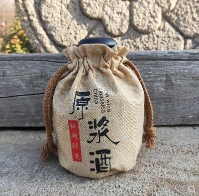 Jute Wijnfles Tas Opbergtas Beam Mond Wijnfles Set Blind Bag Wijn Fles Set Stofzak Bag bescherming Tas