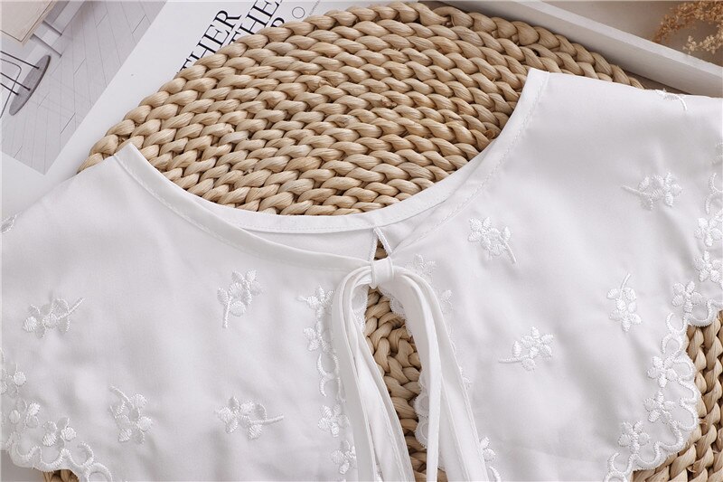 Sitonjwly Witte Sjaal Pop Nep Kraag Vrouwelijke Overhemd Valse Kraag Dames Afneembare Half Shirt Revers Blouse Shawl Wrap Decoratie