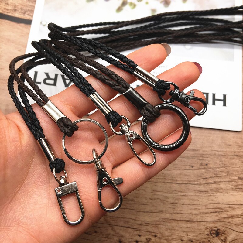 10pcs/lot Neck Lanyard Braided Necklace String Strap for Student Staff Work Card Holder USB Holder ID Pass Card Badge Holder