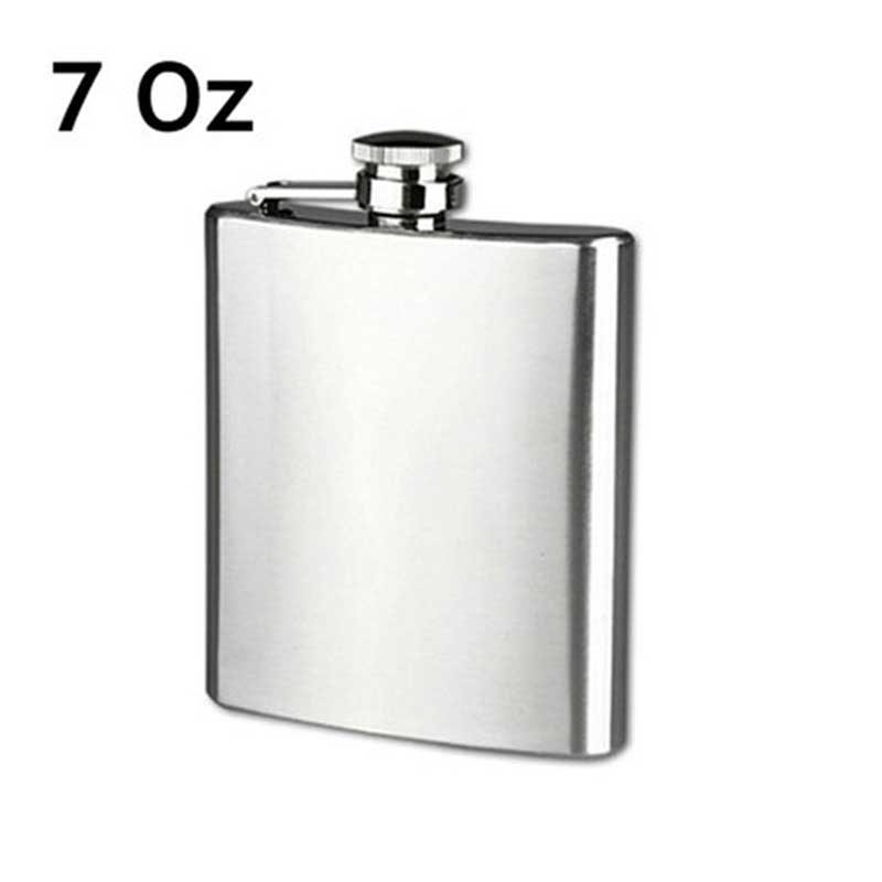 Stainless Steel Hip Liquor Flask Whiskey Alcohol Pocket Wine Bottle 4-10OZ 18oz E2S: 7oz