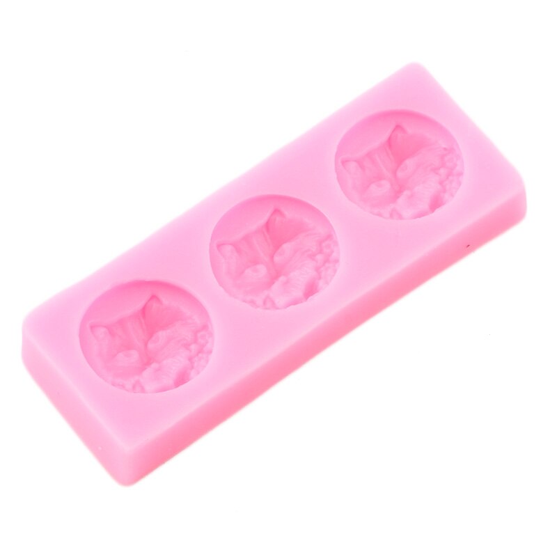 3D carino testa di gatto cammeo stampo in silicone caramelle al cioccolato argilla stampi in resina fai da te cottura Cupcake topper strumenti per decorare la torta del fondente