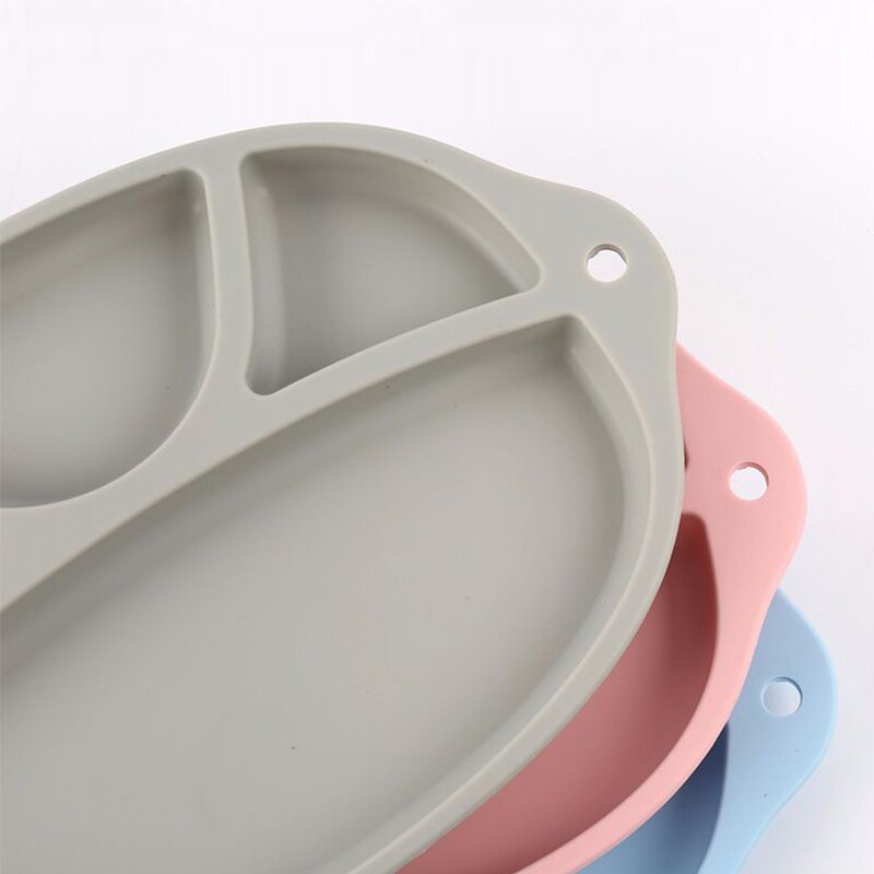 Plato de silicona anti-calientes para la cena del bebé, plato antideslizante de Color caramelo para la alimentación de los niños pequeños, Mantel Individual, Bol, vajilla para niños