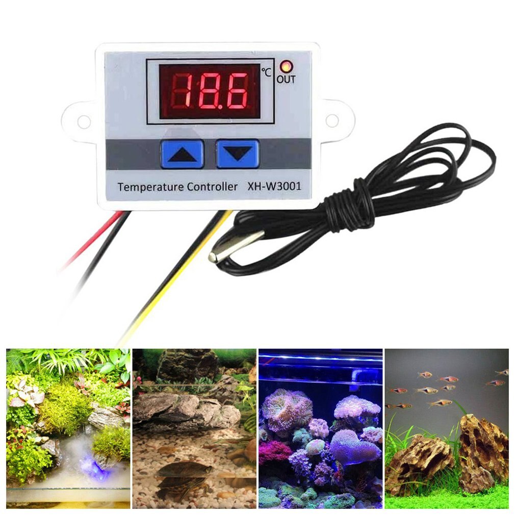 12V Digital LED Temperature Controller Thermostat Switch Waterproof Probe Wire Connect High Sensitivity Temperature Sensor