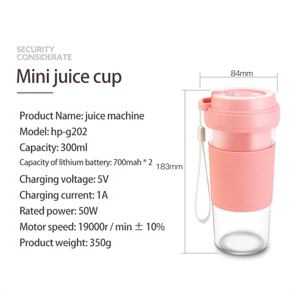300ml bärbara juiceblandare usb juicepressar juicekopp multifunktions fruktmixer mixermaskin smoothies matberedare