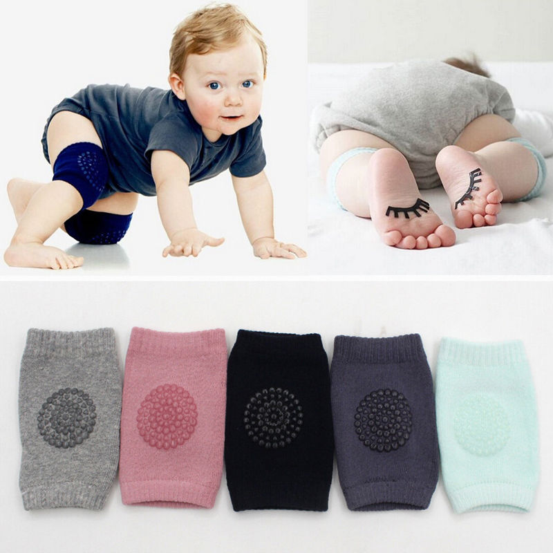 Baby Accessoires Pasgeboren Baby Veiligheid Elleboog Kruipen Knie Ademend Warmer Protector Silicagel Stippen Anti-Slip Knie Pads