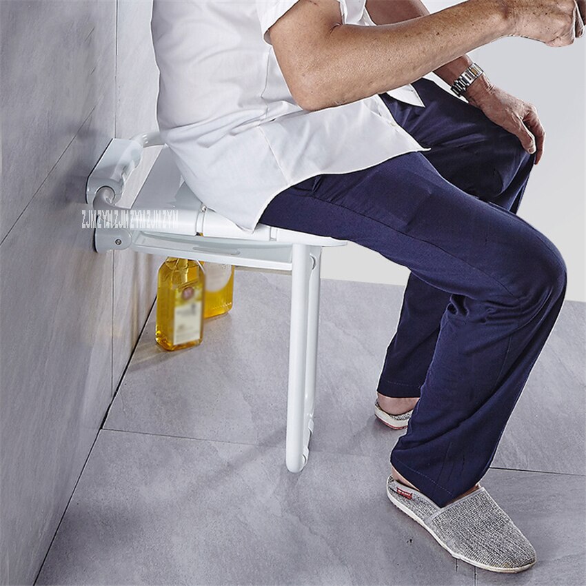 8905 Wall Mounted Bath Stool Stainless Steel PVC Plastic Bathroom Wall Foldable Bench F olding Shower Chair Shower F olding Seat