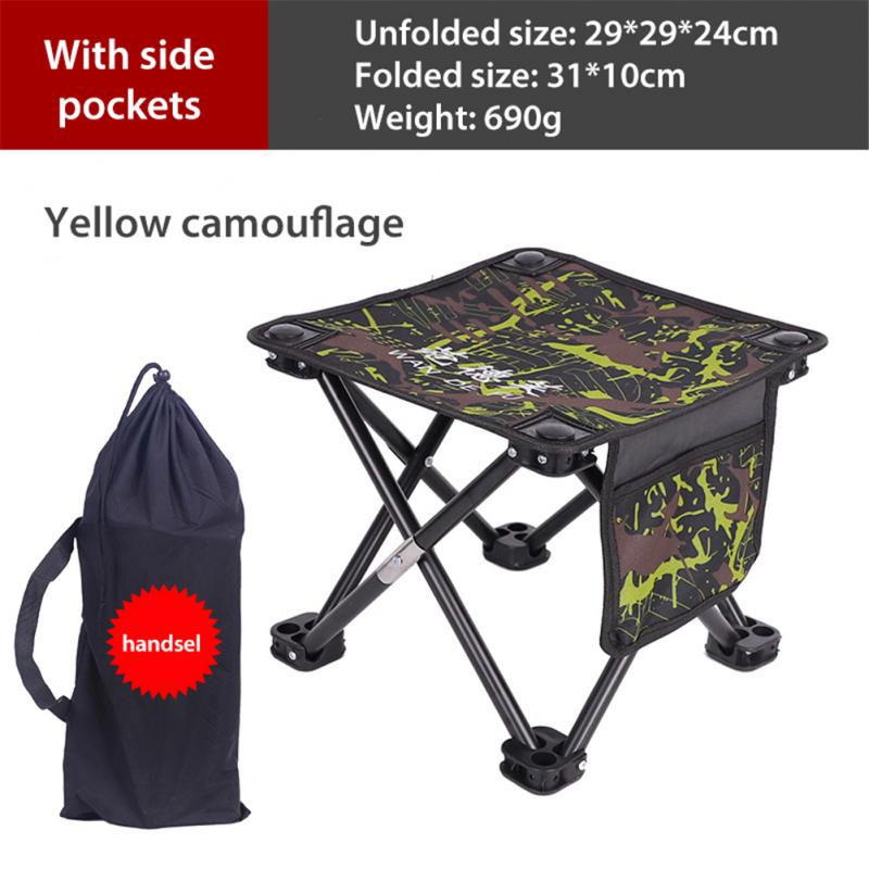 Chaise de pêche Maza, capacité de charge de 150kg, résistante à l&#39;usure, Camping en plein air, pliante, Ultra légère, Art, croquis, tabouret carré, Portable: 05