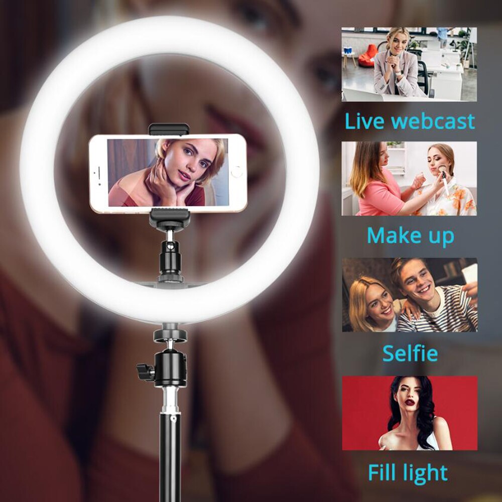 10inch Selfie ring light photography light led RIM lamp with mobile phone holder large tripod ringlight