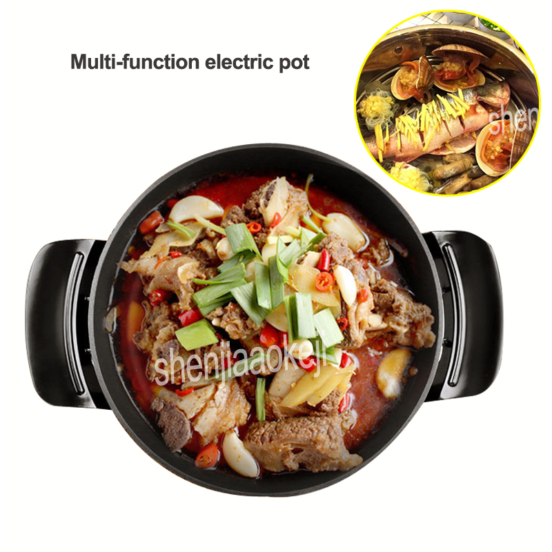 5L Electric cooker Non-stick pan Electric wok frying pan Multi-function for pot noodle frying stew steam cooker 220v 1600W