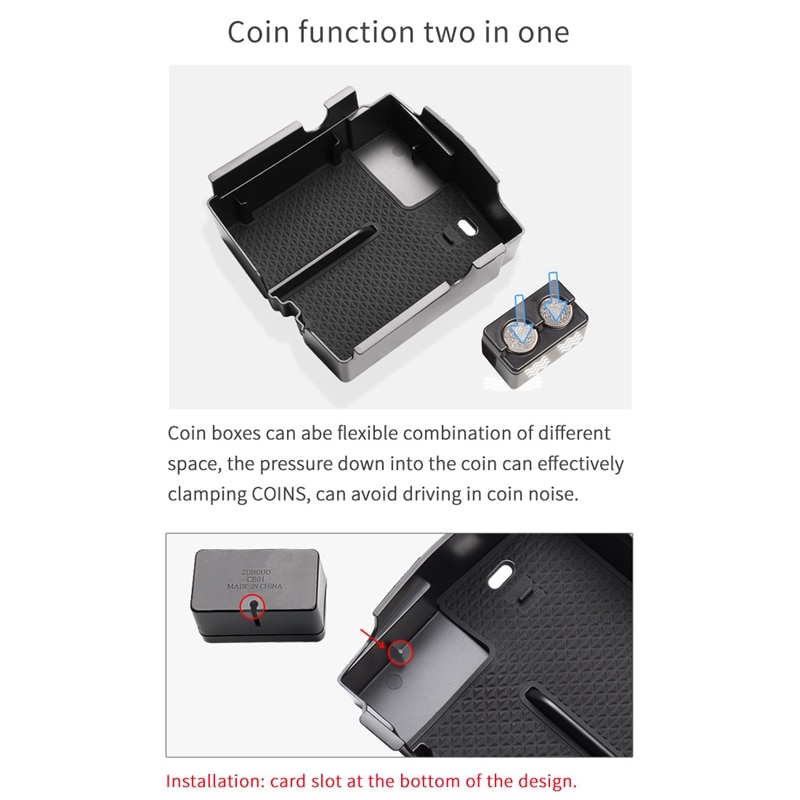 Bil sentral armlene boks lagring til jeep krangel jl sport interiør tilbehør boks mynt lagring svart