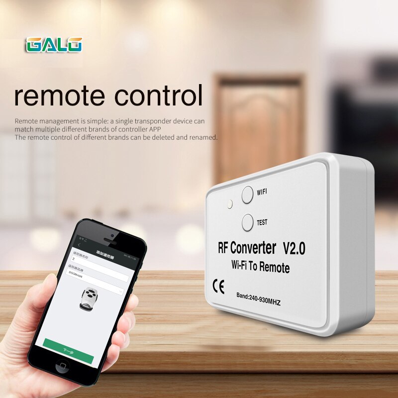 Universal Wifi Switch 240~930mhz remote control bridge WIFI to remote RF converter for garage gate opener