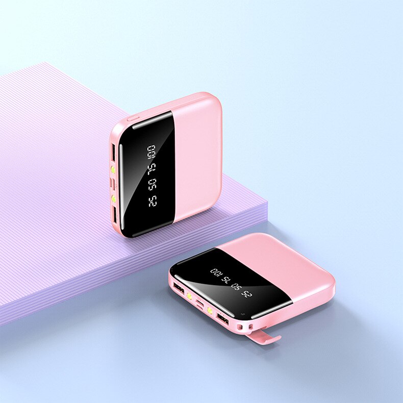 Snelle oplader 20000 mah mini powerbank smartphones 2 usb lcd type c powerbank draagbare oplader voor xiaomi iphone powerbank