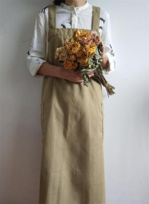 Verano algodón Simple de delantales de mujeres impermeable Antifouling hogar delantal cocina peluquería jardín: Khaki  A