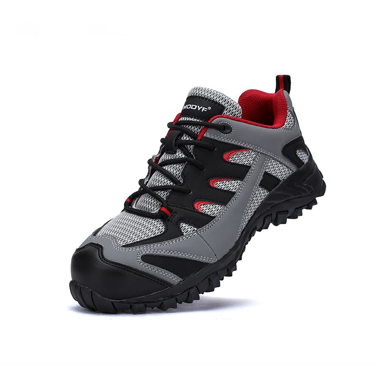 Botas de trabajo MODYF de Seguridad al aire libre para hombre, puntera de acero, calzado antigolpes, forro transpirable, zapatilla protectora de malla
