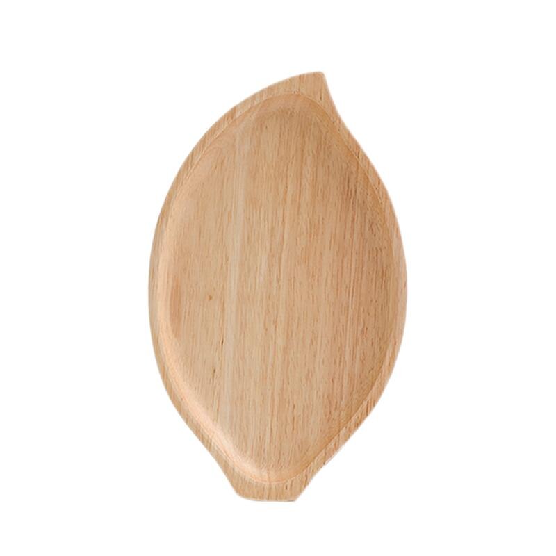 Rubber Wood Sauce Dipping Plates Dishes Japanese Style Leaf Shape Dessert Dishes for Condiment Food