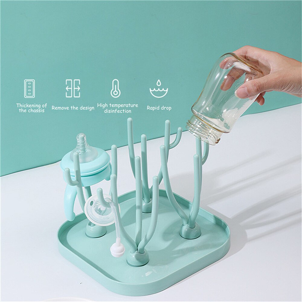 Baby Flasche Trocknen Gestell Baby Flasche Reinigung Trockner Abtropffläche Lagerung Gestell Baum bilden Trocknen Gestell Für Babys Flaschen Abnehmbare
