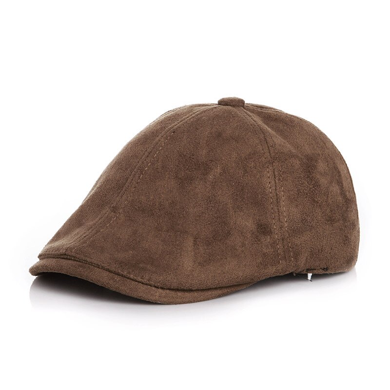 Berretti piatti classici per bambini Suedette berretto Vintage per ragazzi ragazze autunno inverno bambini cappelli a cuffia regolabili 2-6 anni: coffee