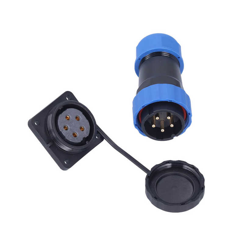 Waterproof Plug Socket Electrical Wire Connector 25A for Instruments for Marine Equipments: 5 core