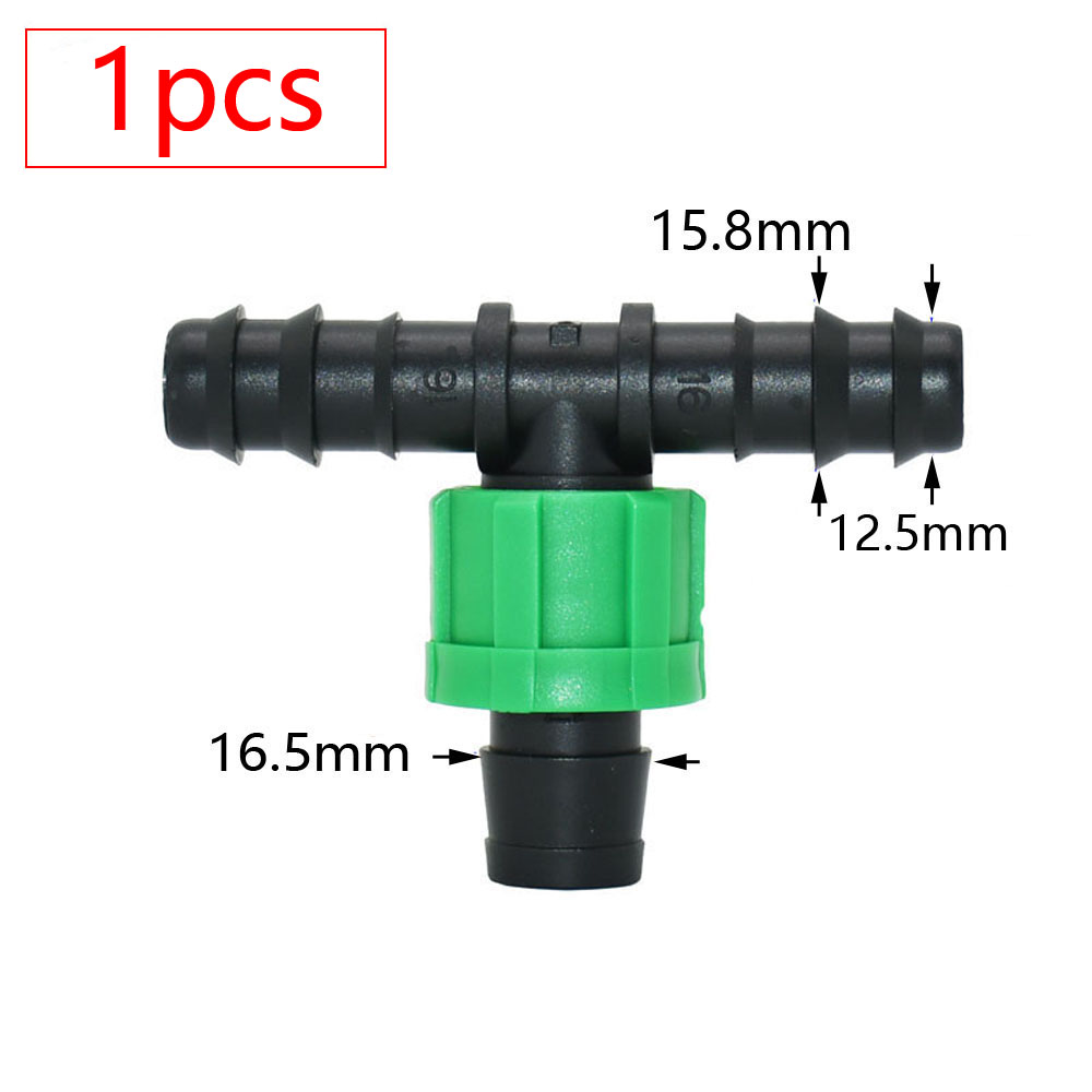 16 mm irrigatie druppeltape connectoren boerderij micro waterbesparend irrigatiesysteem slang gezamenlijke tuin waterfitting: Black