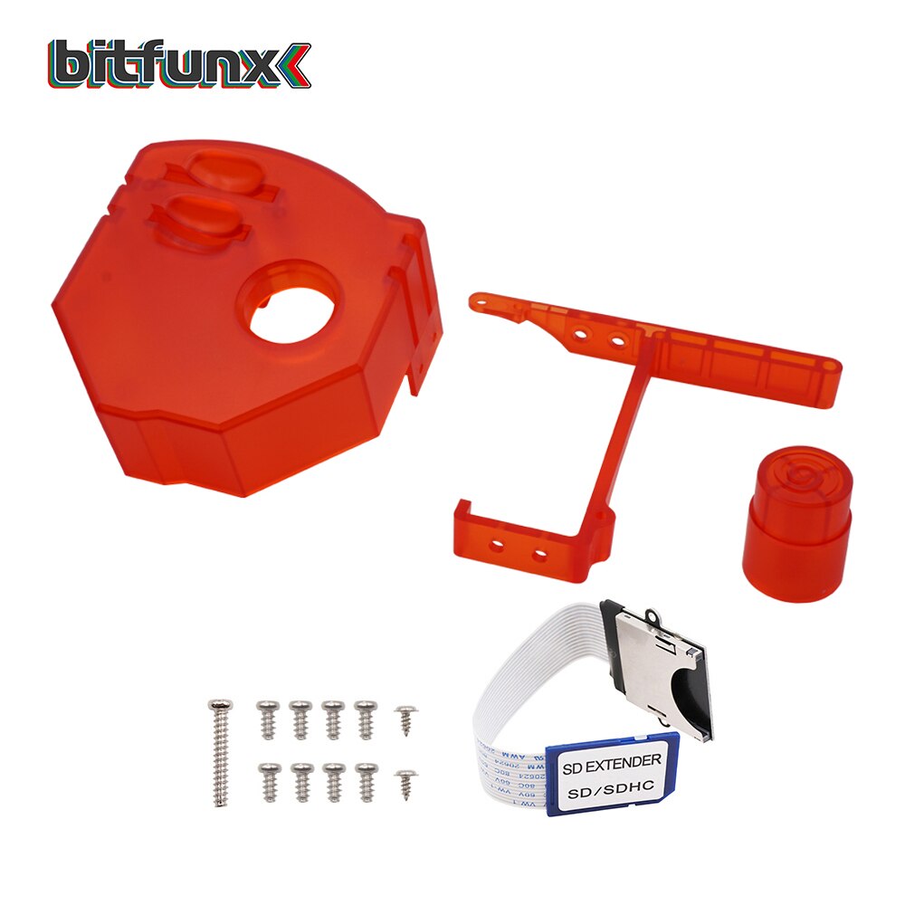 Bitfunx-Kit de montaje de tarjeta SD, mando a distancia, adaptador de extensión para SEGA Dreamcast GDEMU5.5 5.15b: Translucent red