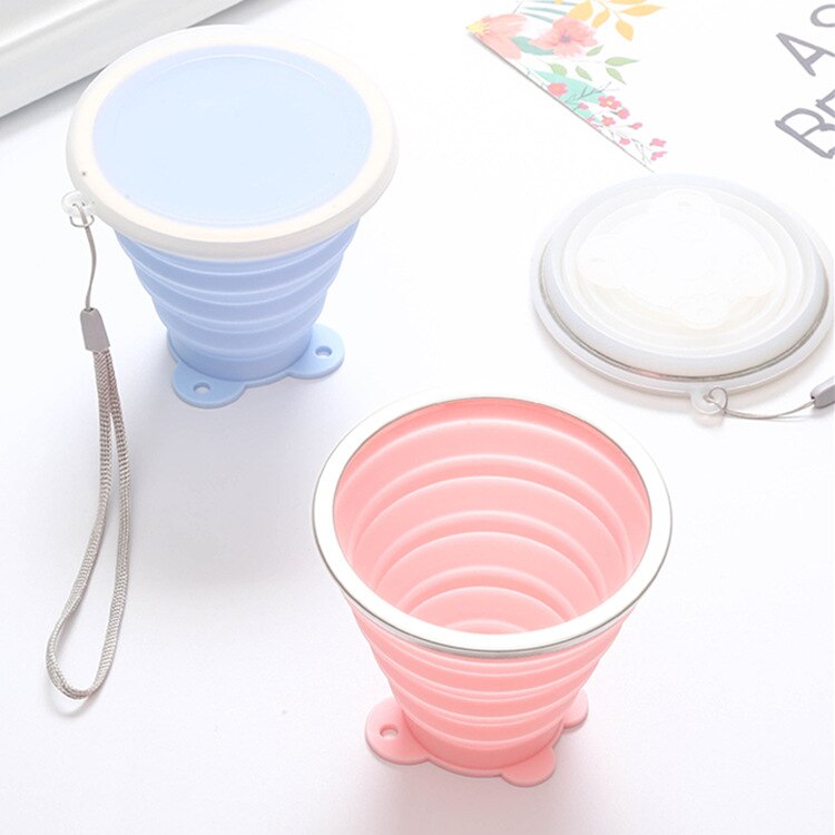 Gobelets pliants en Silicone de 250ml, de alimentaire, rétractable, coloré, Portable, tasse à café d'extérieur, pour voyage