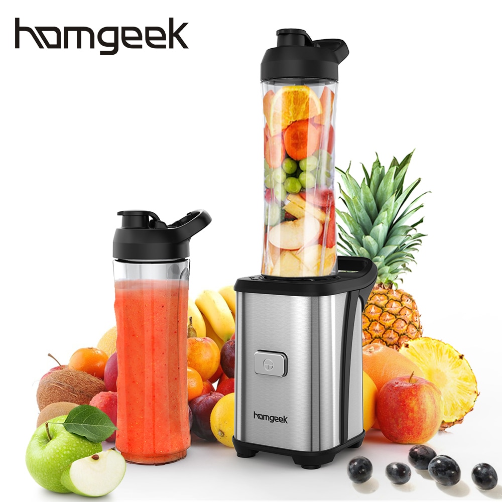 Homgeek 600ml Mini Juicer 350W Fruit Vegetable Mix Juicer Extractor Personal Smoothie Vegetable Fruits Blender BPA-Free 220-240V