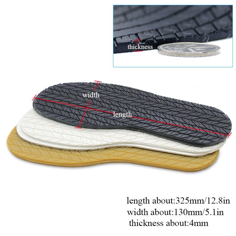 1 Pair DIY Rubber Full Sole Repair Shoes Tire Grain Wave Pattern Repair Worker Shoes Outsole 4mm Stick On Full Soles Heel Pads