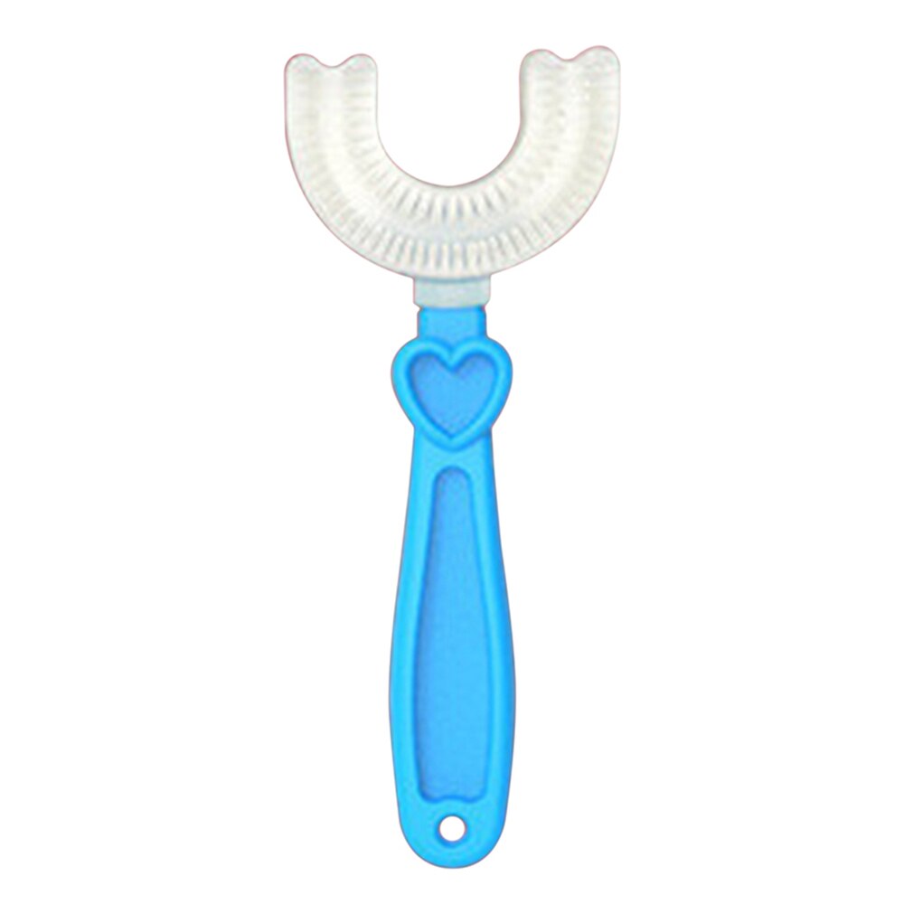 Spazzolino da denti a forma di U a 360 ° detergente per denti pelliccia morbida materiale per uso alimentare spazzolino da denti per bambini forniture per bambini per tutti i giorni: Blue For 6-12Y