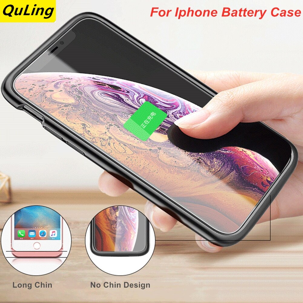 QuLing para IPhone SE 6 6S 7 7 6 6S Plus 7 8 Plus X XS X XR XS Max 11 Pro 11 Pro Max 12 Mini 12 cargador de batería Banco de la energía