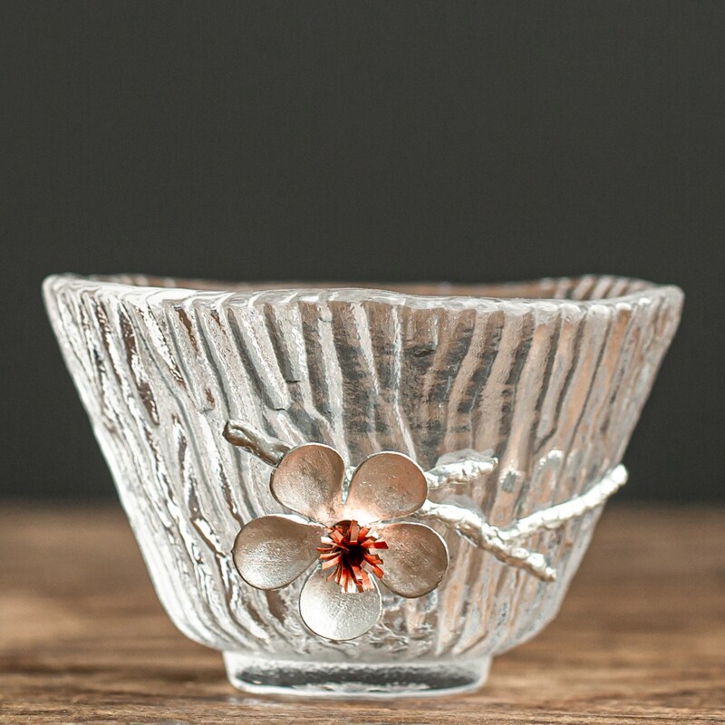 260ml Transparent Glass Teapot Heat-resistant Teapots Home Kung Fu Tea Set Small Kettle Office Mini Flower Tea Pot: F(1pc 55ml Teacup)