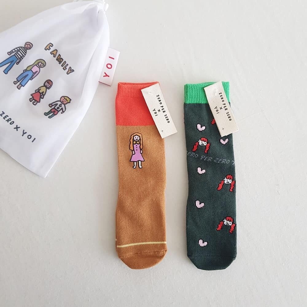 In Stock2020 2 Pieces Children's Cartoon Socks Tube Non-slip Socks Tube Socks Students Baby Socks Cotton Girl Boy Socks: girl(only socks) / L(7-9Y)