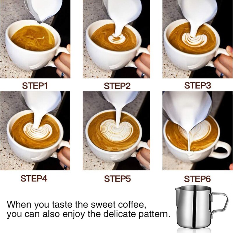 Pichet à lait en acier inoxydable, pour mousseur à café expresso, Barista Craft, Latte