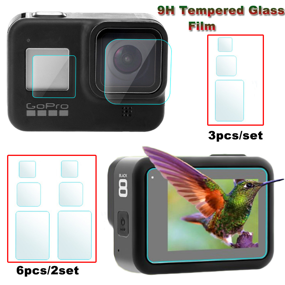 JINSERTA 9H Gehard Glas Screen Protector Voor Gopro Hero 8 Sport Camera Screen Protector Film 3 Pcs/6 stuks Voor Gopro 8 Camera