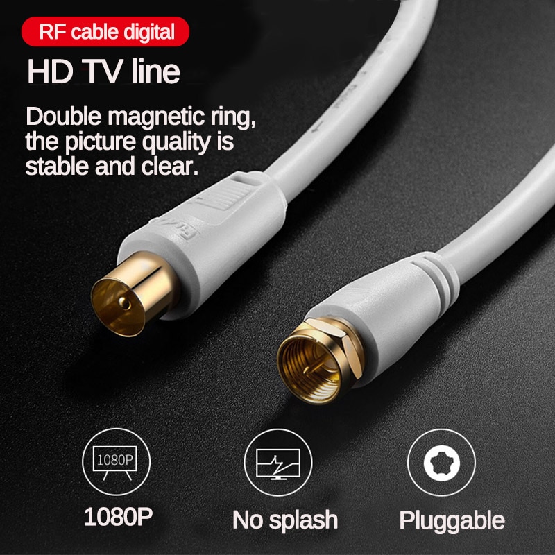 1/1.8/3/5m HD Digital TV Line Video Cable for High-definition Television HD Antenna TV / M-TV / STB TV Line